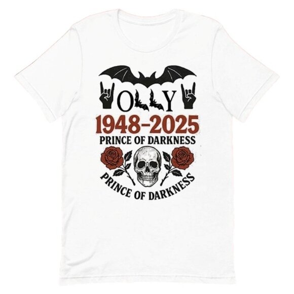 Ozzy Osbourne Skull Roses Shirt Prince Of Darkness Gothic Rock Tee | Vintage 91 - Picture 1 of 5